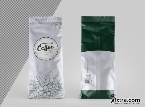 Foil coffee pouch bag packaging mockup