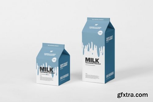Milk box packaging mockup