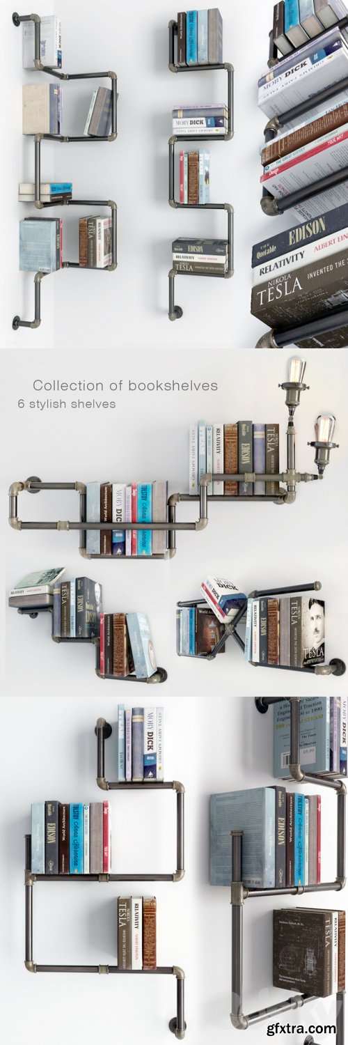 Collection of bookshelves stella bleu
