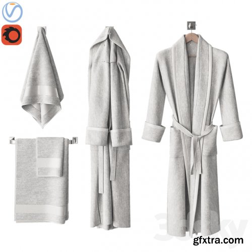 White bathrobe and towels