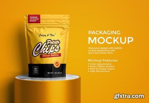 Pouch packaging mockup design