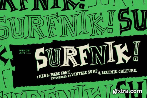 Surfnik: A Hand-Made Vintage Surf and Beatnik Font