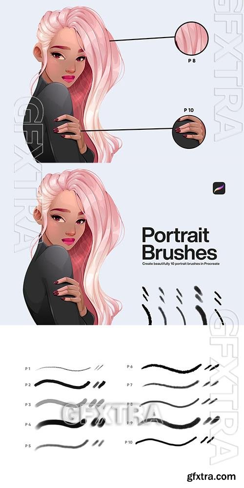 10 Portrait Brushes Procreate UVFLKAS
