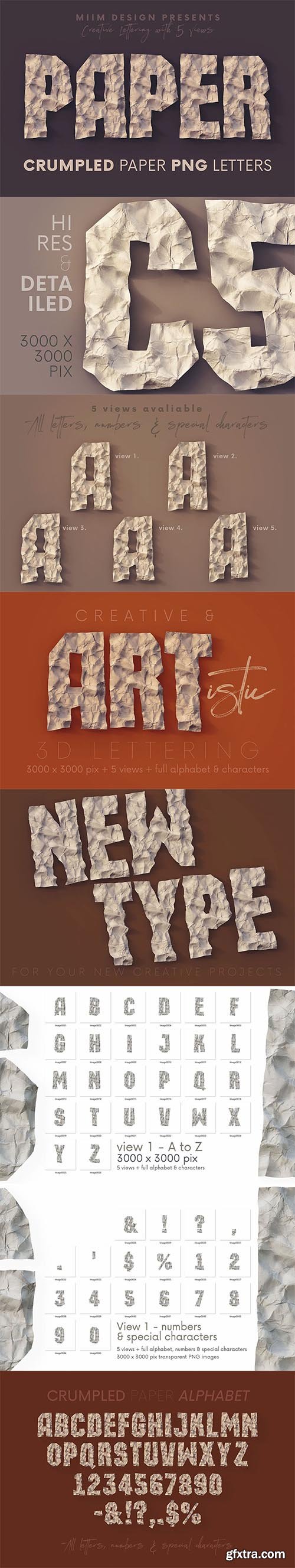 CreativeMarket - Crumpled Paper - 3D Lettering 7136160