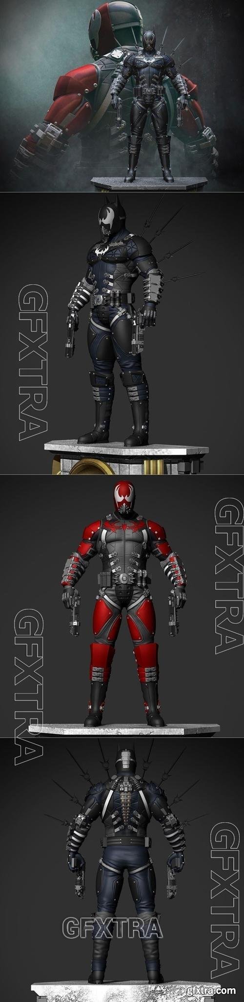 Grendel Knight Batman and Red Hood from DC 3D