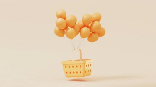 Videohive - Shopping basket with balloons - 38102016