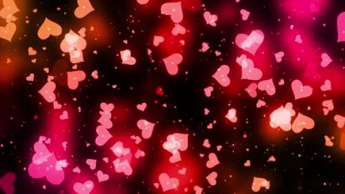 Videohive - Colorful Romantic Hearts Animation - 38060800
