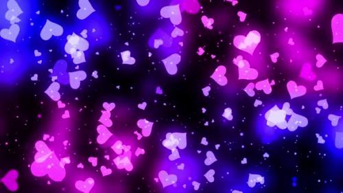 Videohive - Romantic Pink Blue Hearts Are Glowing - 38060894