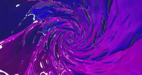 Videohive - Rotation of the Blades of an Abstract Funnel of Shiny Caramel in Neon Colors of Purple and Blue - 38106214