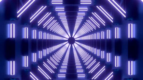 Videohive - Slow Flight Through Abstract 3D Alien Technology Tunnel Seamless Loop - 38023705