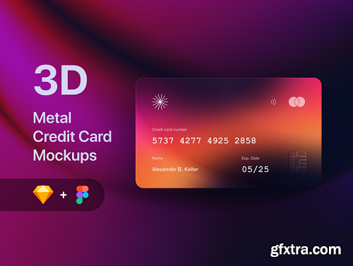 3D Metal Credit Card Mockups - Fintech & SaaS