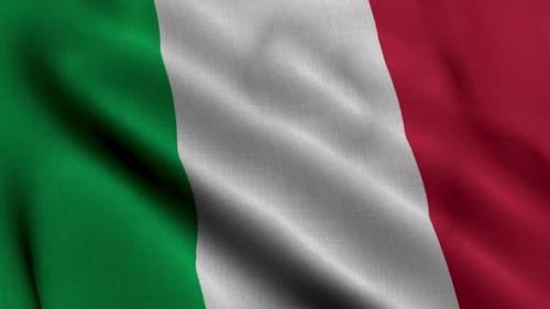 Videohive - Italy Satin Flag. Waving Fabric Texture of the Flag of Italy, Real Texture Waving Flag of the Italy. - 38028392