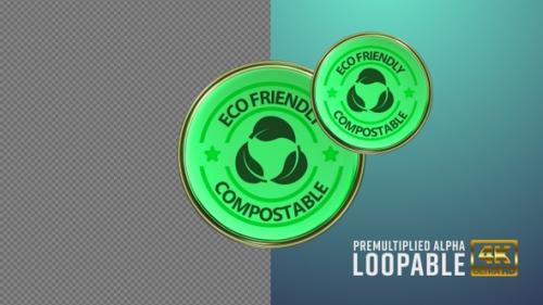 Videohive - Eco Compostable Badge Looping with Alpha Channel - 38037420