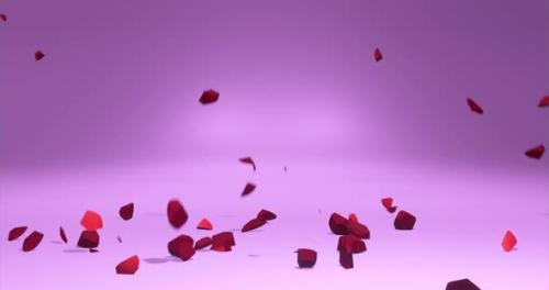 Videohive - Red minimalistic heart exploding and breaking into pieces. Pink background. Symbol for lovesickness, - 38042166