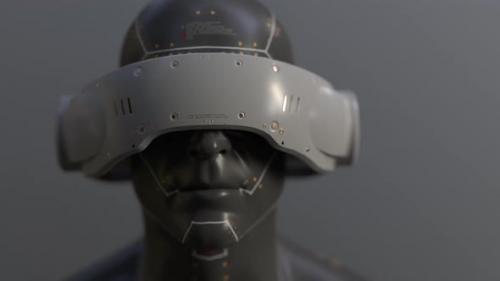 Videohive - military cyborg man in a helmet . - 38044771