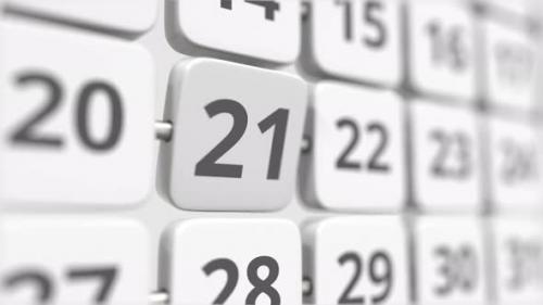 Videohive - 21 Date on the Turning Calendar Plate - 38054054