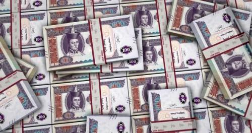 Videohive - Mongolia Togrog, Tugrik money banknotes packs surface - 38071894