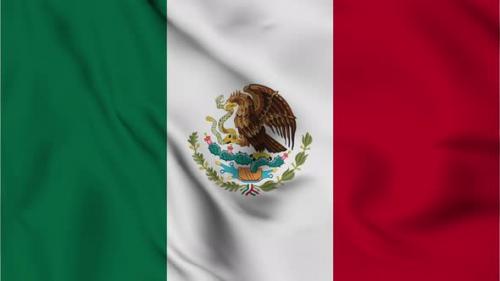 Videohive - Mexico flag seamless closeup waving animation - 38115737