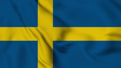 Videohive - Sweden flag seamless waving animation - 38115754