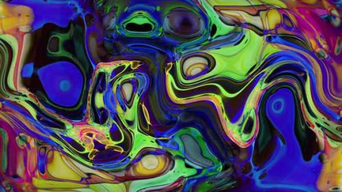 Videohive - Abstract Rainbow Background Water Paint Marble Liquid Animation waves - 38118237