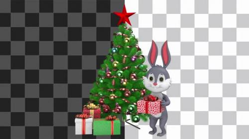 Videohive - Rabbit With Gift Box Loop - 38118791