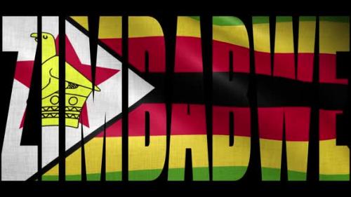 Videohive - Zimbabwe Flag Into Country Name - 38119916