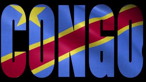 Videohive - Congo Democratic Republic Flag Into Country Name - 38119923