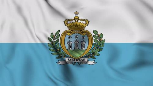Videohive - San Marino flag seamless waving animation - 38115739