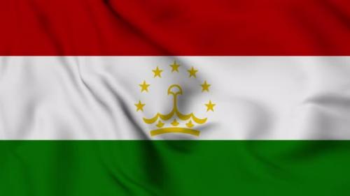 Videohive - Tajikistan flag seamless closeup waving animation - 38115741