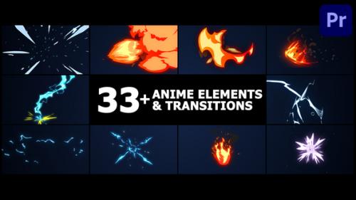 Videohive - Anime Elements And Transitions | Premiere Pro MOGRT - 38162719