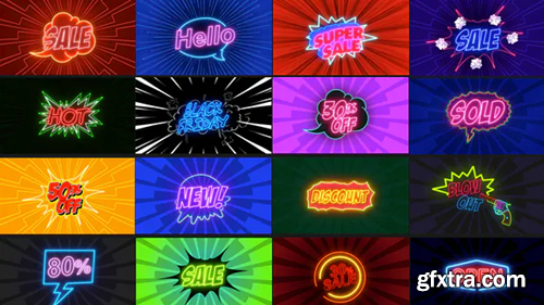 Videohive Comic Text Fx 5_Neon Sale Pack 37391439