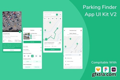 Parking Finder App UI Kit V2 7XGQERM