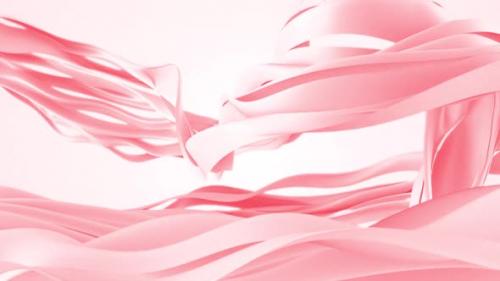 Videohive - Abstract Red Cloth Wavy Shapes Background - 38247493