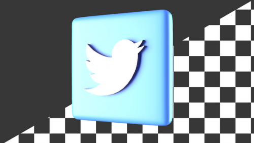 Videohive - Spinning Loop 3d Twitter Logo Alpha Channel - 38247494