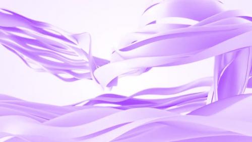 Videohive - Abstract Purple Cloth Wavy Shapes Background - 38247514