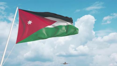 Videohive - Plane Arrives to Airport with Flag of Jordan - 38247537