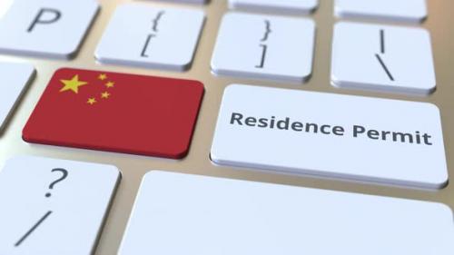Videohive - Residence Permit Text and Flag of China on the Buttons - 38247550