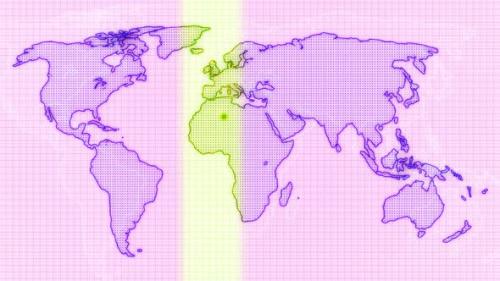 Videohive - Purple Color Scanning Earth Map Animation - 38213970