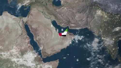 Videohive - 4K Globe Map of UAE with a flag (Highlighted) - 38216269