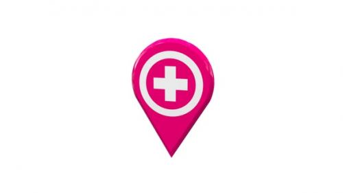Videohive - Map Location Pin With Doctor Icon Pink V5 - 38240250