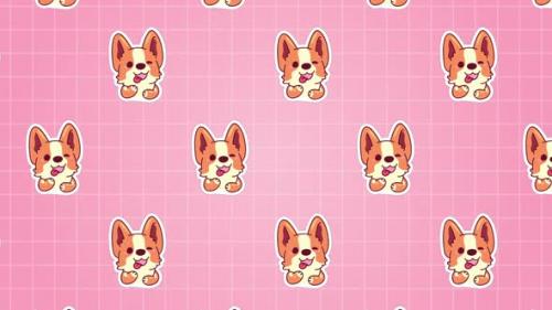Videohive - Cute Dog Sticker Background Animation - 38155053