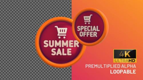 Videohive - Summer Sale Special Offer Bage Looping with Alpha Channel - 38187386
