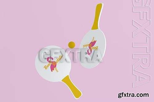Floating Beach Rackets with Rubber Ball Mockup 9TTW462