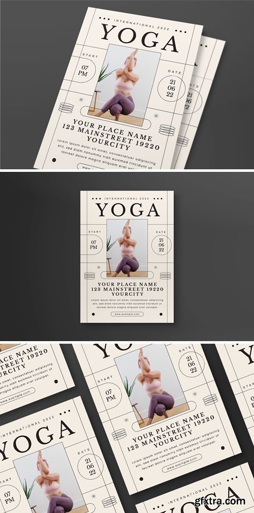 Simple Minimalist Yoga Day Flyer HATCNK4
