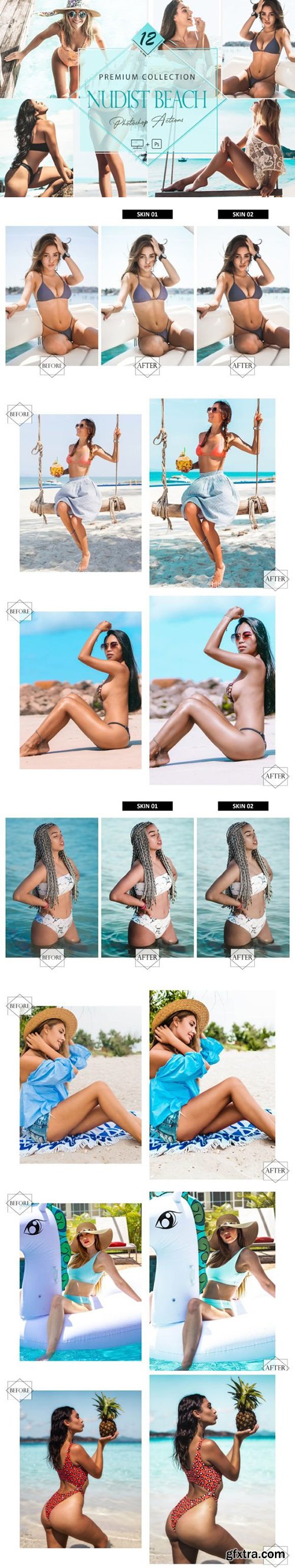 12 Photoshop Actions, Nudist Beach