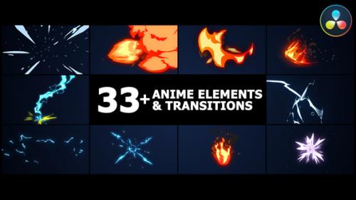 Videohive - Anime Elements And Transitions | DaVinci Resolve - 38368329