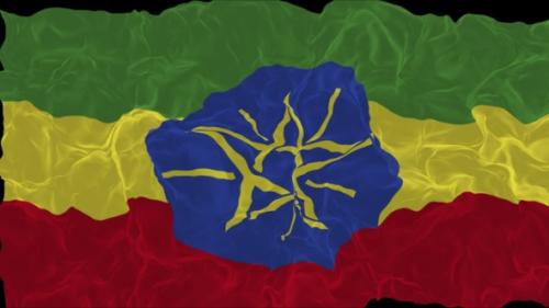 Videohive - flag Ethiopia turns into smoke. State weakening concept, alpha channel. - 38339959