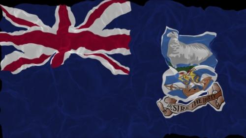 Videohive - flag Falkland Islands turns into smoke. State weakening concept, alpha channel. - 38339968