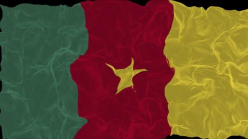 Videohive - flag Cameroon turns into smoke. State weakening concept a crisis, alpha channel - 38339972