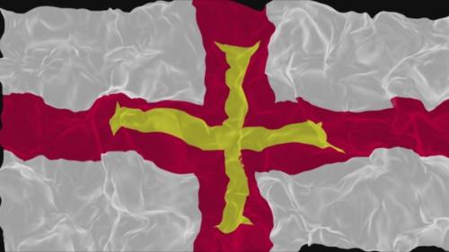Videohive - flag Guernsey turns into smoke. State weakening concept, alpha channel. - 38339976